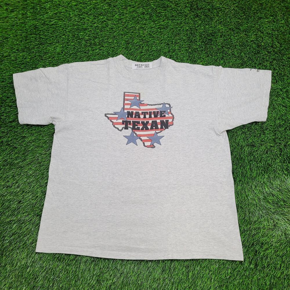 Vintage Born In Texas Shirt Womens XL 24x26 Gray